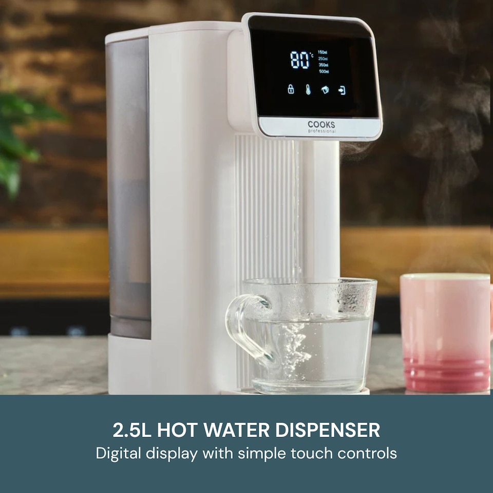 image 1 of Cooks Professional 2.5L Digital Hot Water Dispenser with Adjustable Temperature & Volume