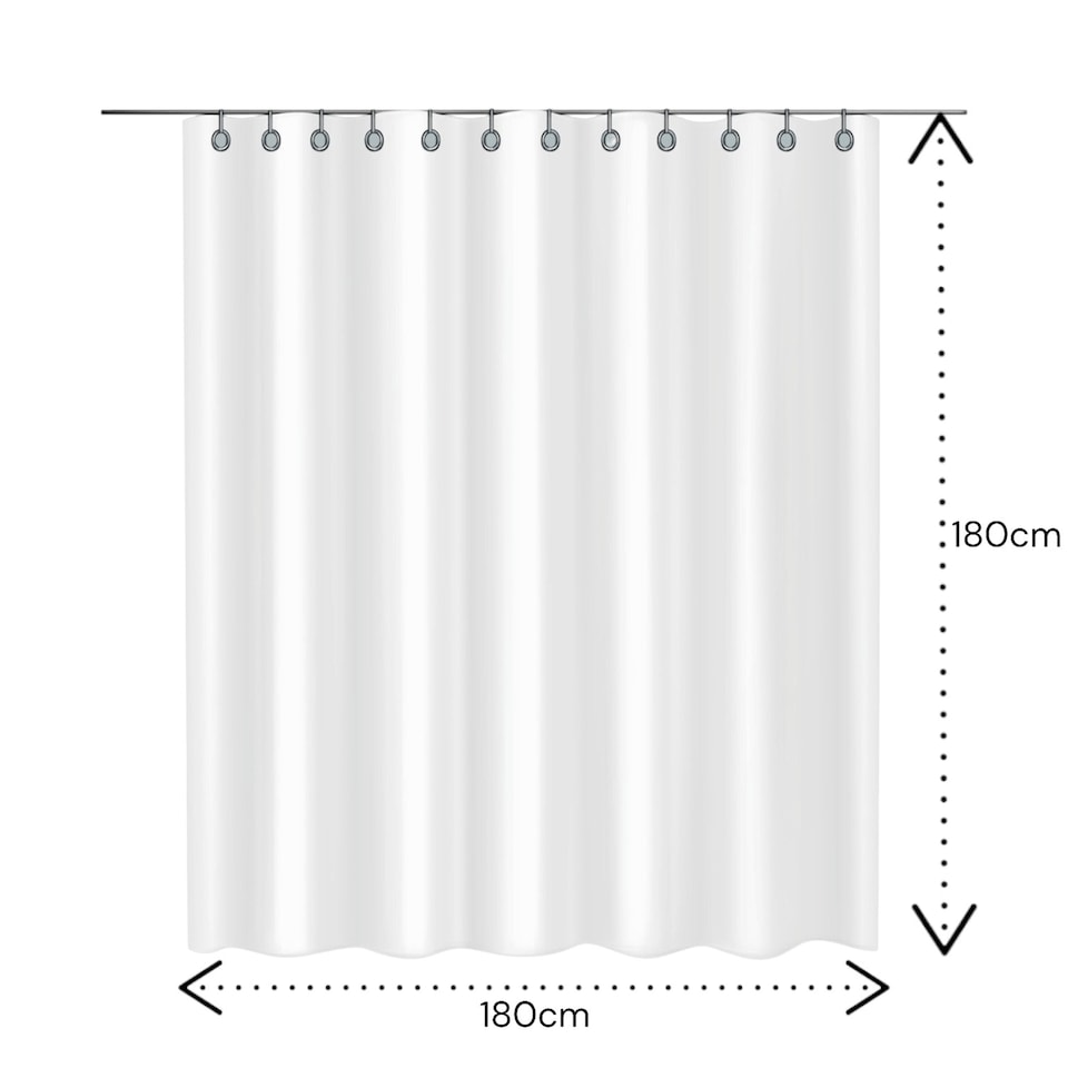 image 1 of Showerdrape Showerplus Plain PEVA White Shower Curtain | White | 1