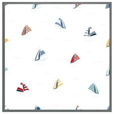 Striped sailboats (Picture Frame) Grey | M