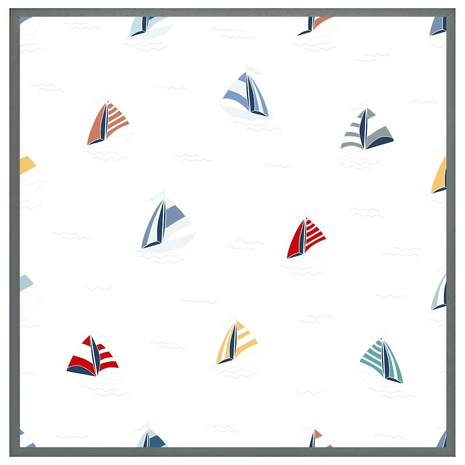 image 1 of Striped sailboats (Picture Frame) Grey | M
