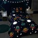 image 3 of Space and Aliens Glow in the Dark Duvet Cover Set with Pillowcase Multi | Single