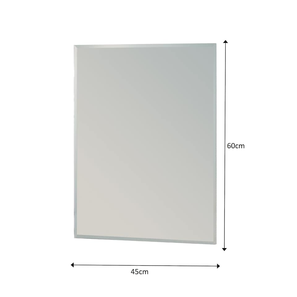 image 1 of Showerdrape Fairmont Rectangular Wall Mounted Frameless Bevelled Edge Bathroom Mirror 60 x 45cm | Chrome | Mirror | 1