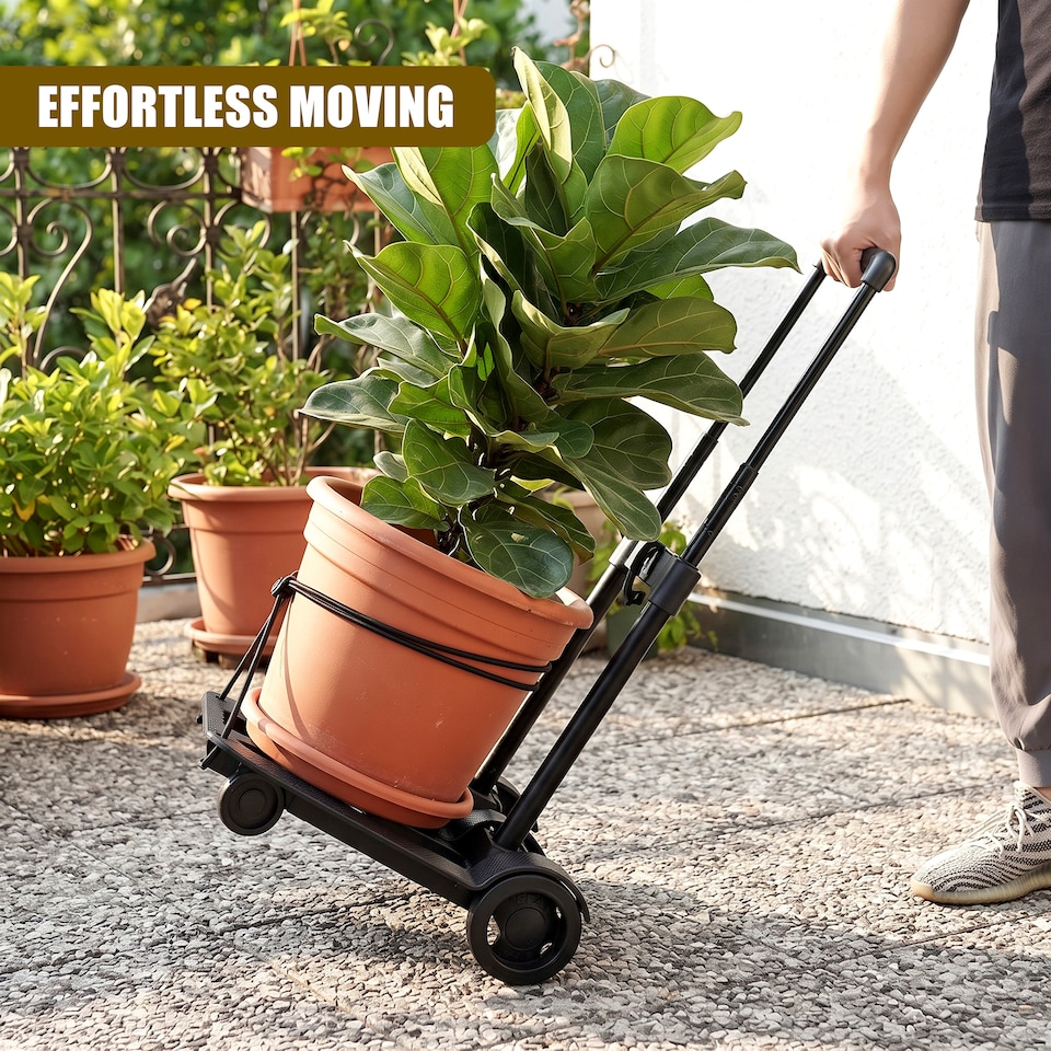 image 1 of GEEZY Folding Hand Truck with 30kg Capacity, Lightweight Luggage Trolley