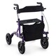 image 1 of COSTWAY Height Adjustable Foldable Rolling Walker with Seat Purple