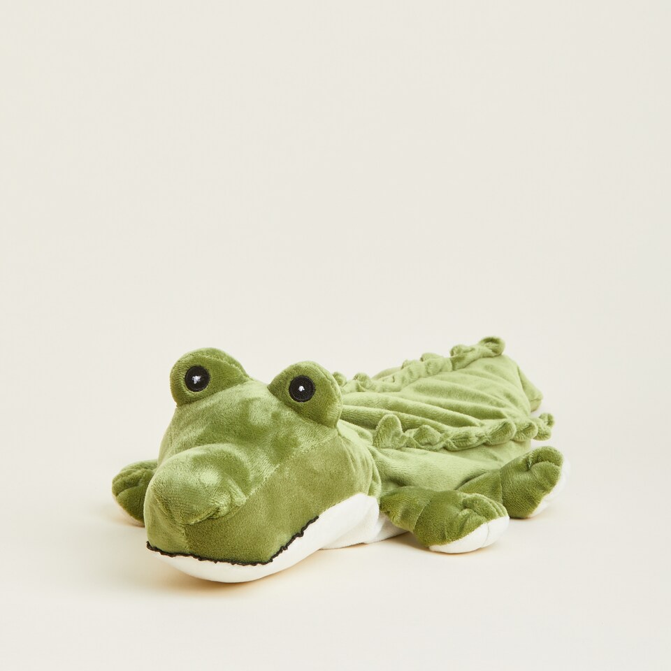 image 1 of Warmies Plush Alligator Microwavable Weighted Teddy with French Lavender Scent, Hot or Cold for Cool Relaxation and Warm Relief