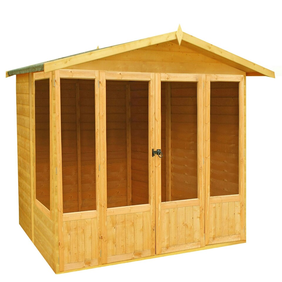 image 1 of Parham Shiplap Summerhouse Garden Sun Room Approx 7 x 7 Feet Brown
