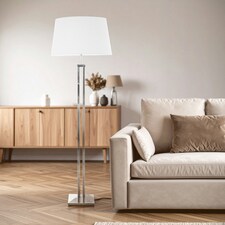 Interiors by Premier Floor Lamp with Dual Rod Base Silver