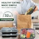 image 3 of 32oz Black 2 Compartment Meal Prep Containers With Lid Plastic Microwave Safe Food Storage Box 10pc