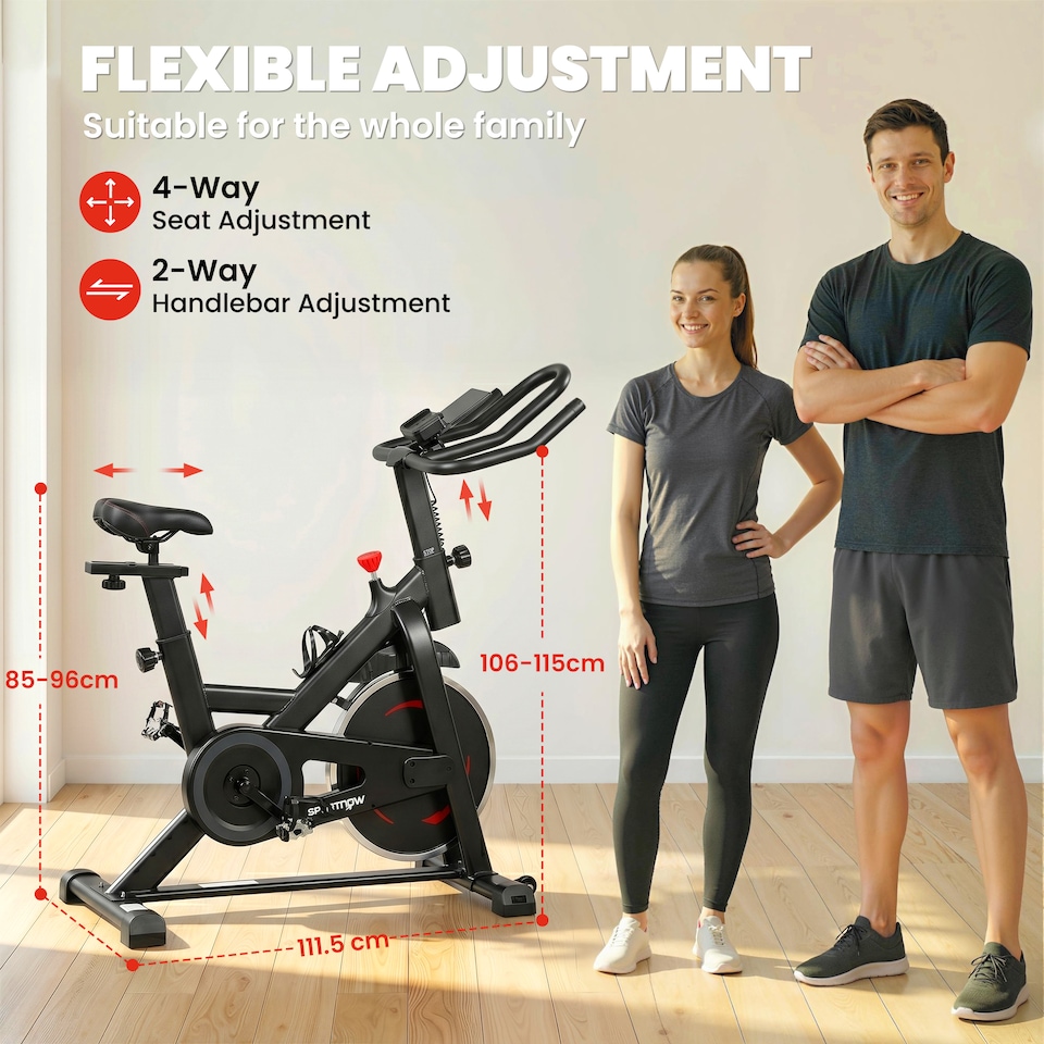 image 1 of SPORTNOW Exercise Bike for Home with Smart APP, 0-100% Magnetic Resistance