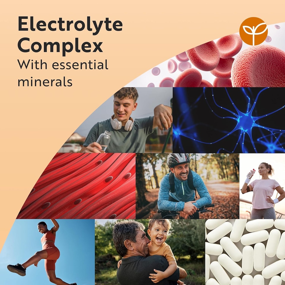 image 1 of Nutravita Electrolyte Complex with Added Magnesium, Potassium & Calcium - Muscle Function and Electrolyte Balance - Made in The UK - 240 Vegan Tablets