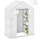 image 1 of Outsunny Walk-in Greenhouse with 4 Shelves, Outdoor Small Greenhouse, White
