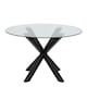 image 2 of Heaven Round Dining Table with Clear Glass Top and Black Legs