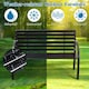 image 2 of Living and Home Outdoor Garden Metal Wood Bench with Backrest - Black