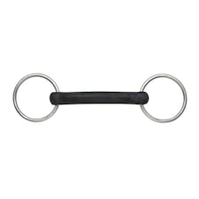 Shires Hard Rubber Horse Snaffle Bit - Black/Silver - 5in