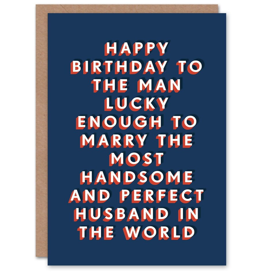 image 1 of Lucky From Most Handsome Perfect Husband For Him Husband Funny Birthday Card