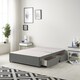 image 2 of Astoria Divan Bed Base with 2 Drawers & 30 Inch Diamante Headboard in Linen Fabric | Grey | Grey | Small Single
