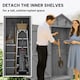 image 4 of Outsunny Wooden Garden Shed, Utility Outdoor Small Shed with Lockable Double Doors, Shelves and Roof Hatch, Grey