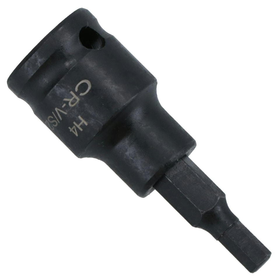 image 1 of 4mm x 45mm 3/8in. Drive Short Impact Impacted Allen Hex Key Socket
