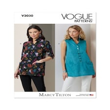 Vogue 2030 Paper Sewing Pattern – Women’s Tops & Tunics, Size Y5 (18–20–22–24–26), Easy