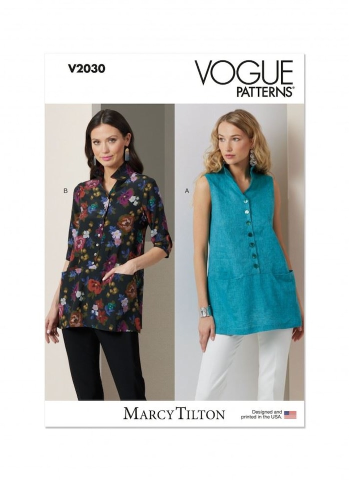 Vogue 2030 Paper Sewing Pattern – Women’s Tops & Tunics, Size Y5 (18–20–22–24–26), Easy