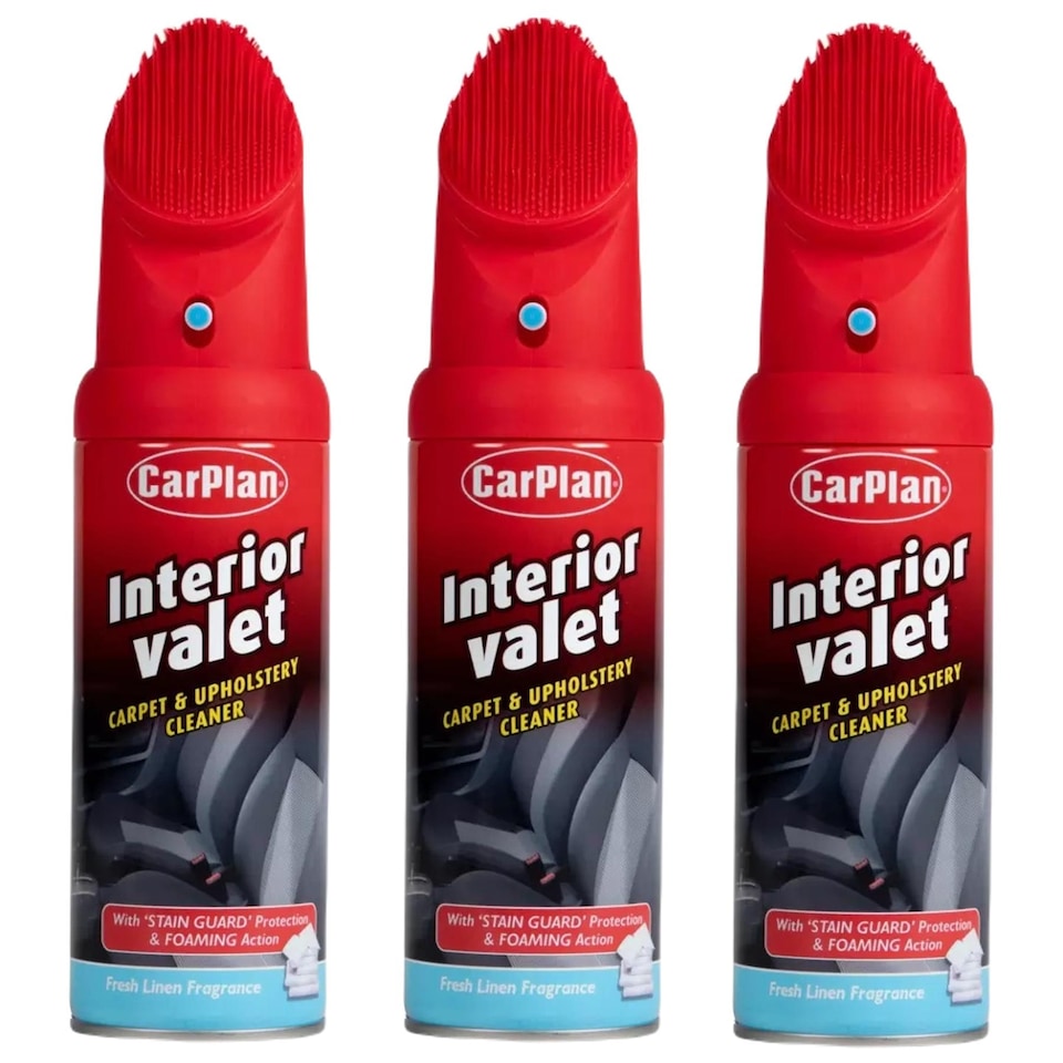 image 1 of CarPlan IVC400 Interior Valet 400ml with Brush - Carpet & Upholstery Cleaner x3