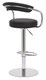 image 3 of Zenith Deluxe Single Kitchen Bar Stool, Chrome Footrest, Height Adjustable Swivel Gas Lift, Faux Leather Seat & Backrest, Black