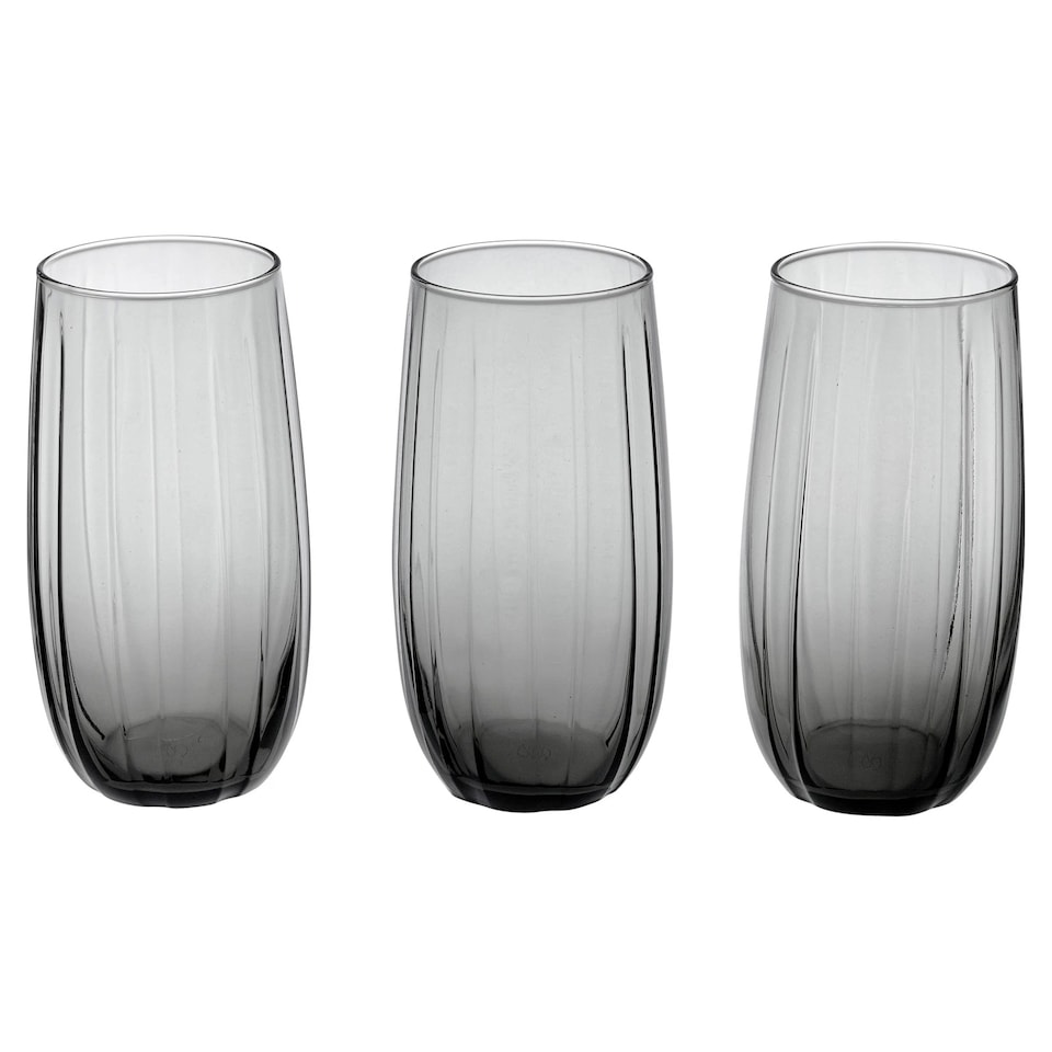 image 1 of Linka Coloured Glasses Sets Glassware Cup Tall Short Cocktail Tumblers | Multi | Dark Grey 380ml + 500ml