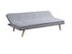 image 2 of Malmo 3-Seater Linen-Look Clic-Clack Sofa Bed with Wooden Legs - Grey | Grey | Grey | 1