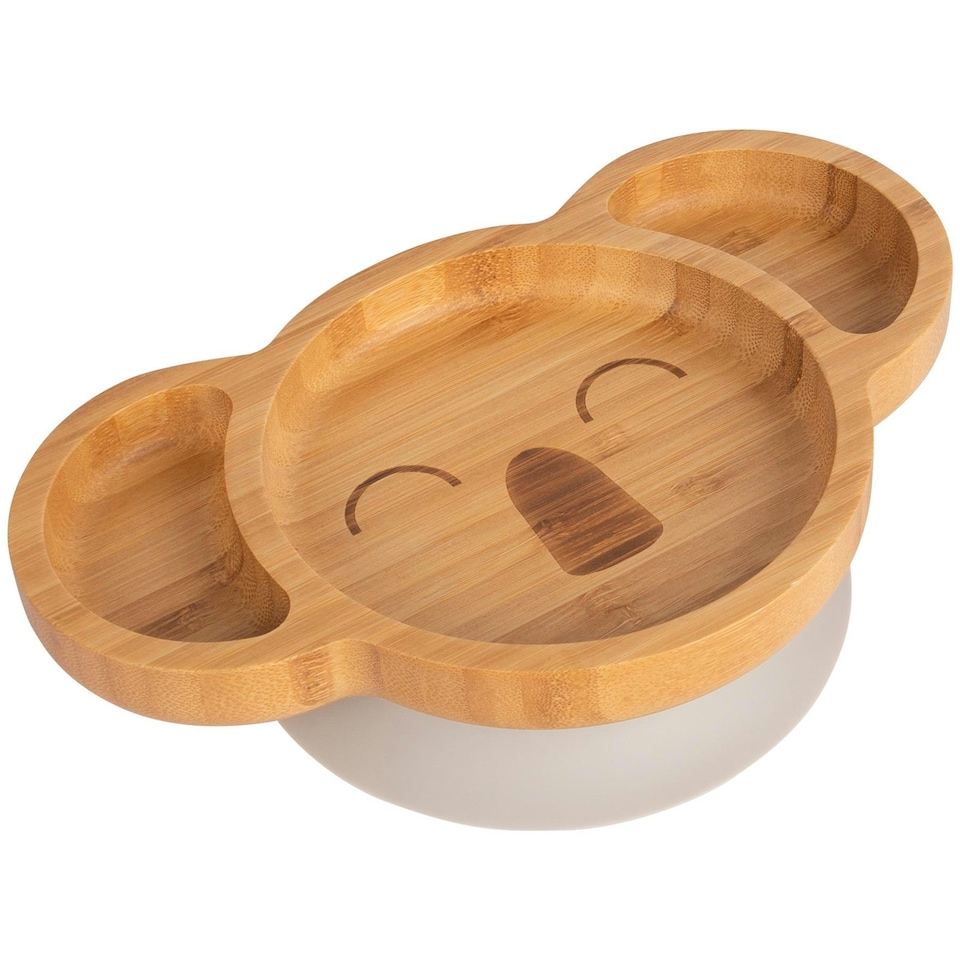 image 1 of Tiny Dining Children's Bamboo Suction Koala Plate - Grey Grey