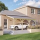 image 1 of Felt Shingle Roof Car Port 4 Post - Wood - L350 x W650 cm - Light Green Green