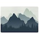 image 1 of Mountain landscape illustration (Rug) Grey | L