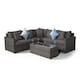 image 6 of Havana 5 Seat Rattan Corner Sofa Set with Drinks Cooler Coffee Table Grey | Grey