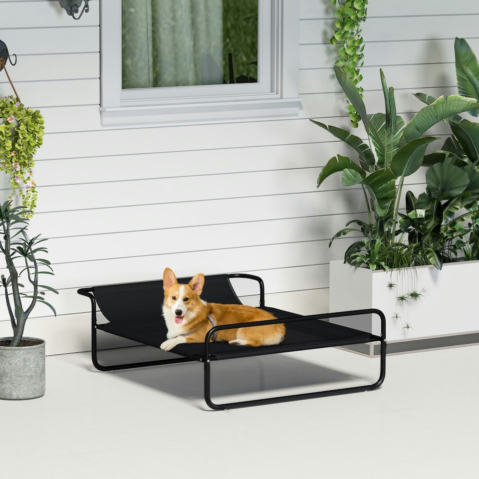 image 1 of PawHut Raised Dog Bed w/ Slope Headrest, for Small, Medium Dogs, 91 x 69 x 29cm