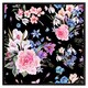 image 1 of Bright pink flowers on black (Picture Frame) Black | XL