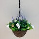 image 3 of Artificial Wildflower Hanging Floral Arrangement in Wicker Basket 32cm | Brown | Brown | 1