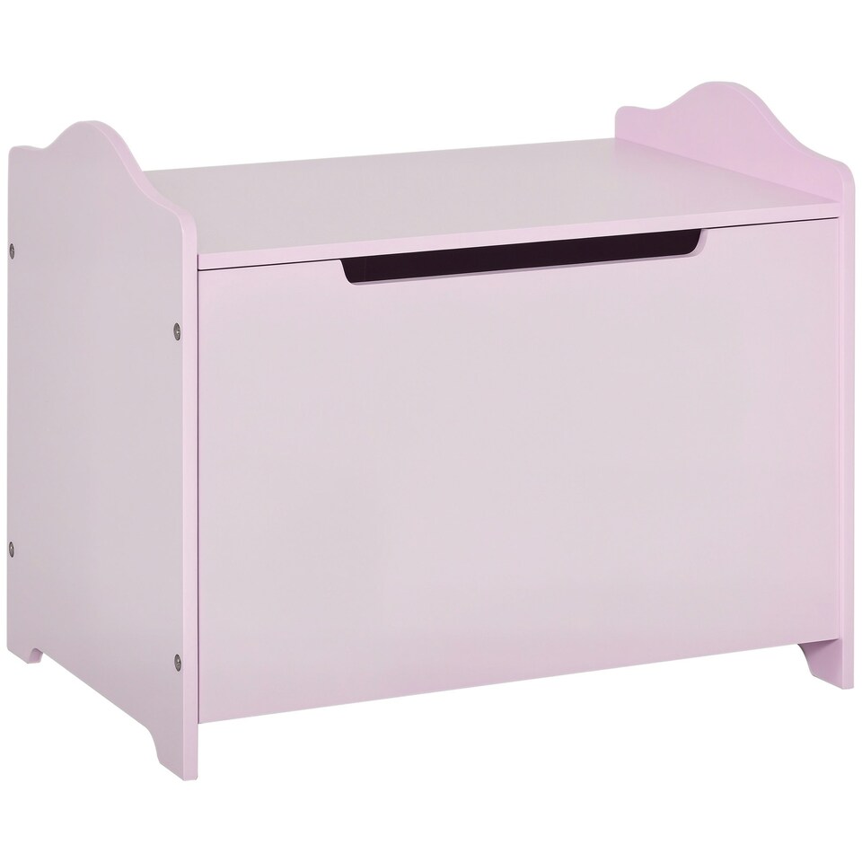 image 1 of HOMCOM 40x60cm Kids Storage Box Toy Organiser for Child 3 Yrs+ Bedroom Pink Pink | 60cm x 40cm x 48cm