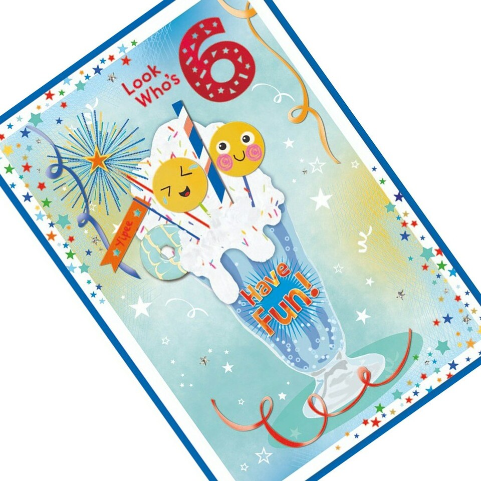 image 1 of Simon Elvin Look Who´s 6 Ice Cream Birthday Card (Pack of 6) - Multicoloured - One Size Red | One Size
