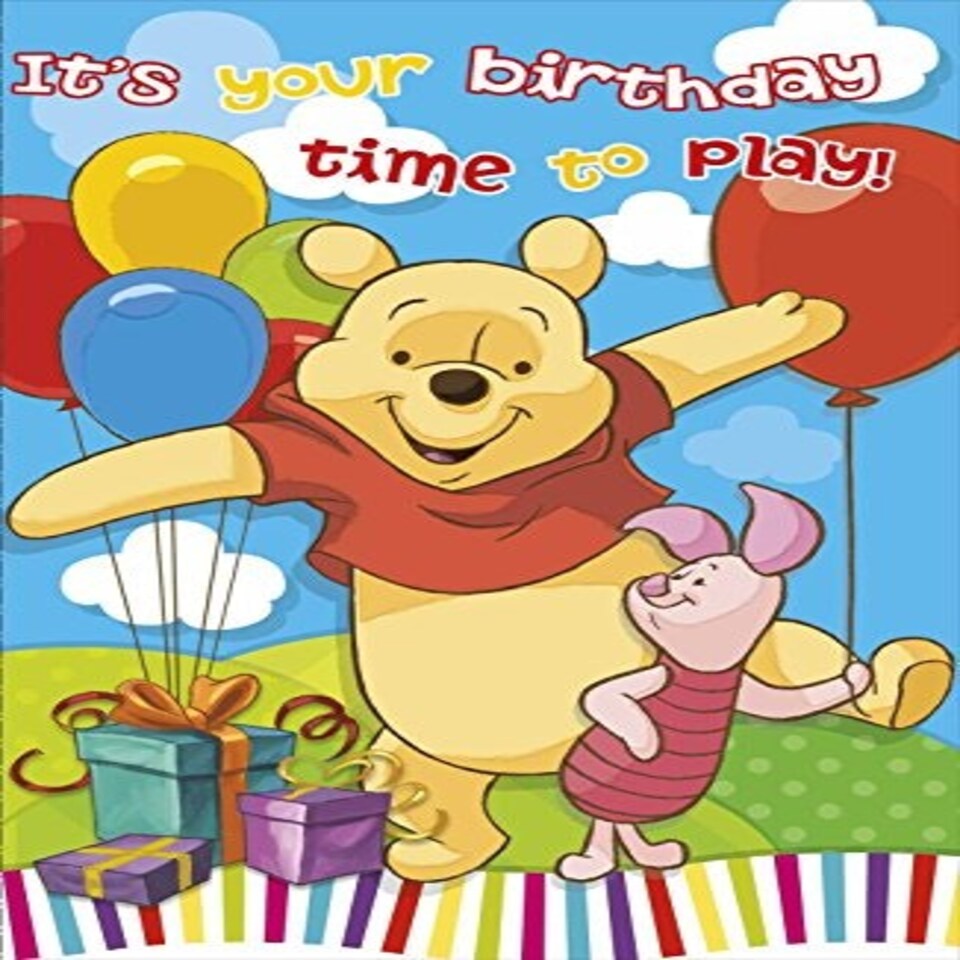 image 1 of Winnie the pooh It's Your Birthday Time To Play Open Anyone New Greeting Card
