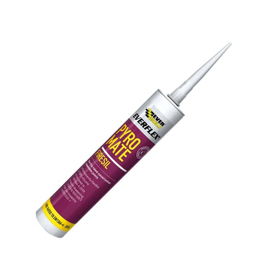 Everbuild Sika Pyro Mate Firesil White 295ml - White - 295ml