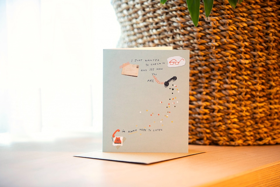 image 1 of Hallmark Maggie's - Cancer Treatment Charity Card - Just Checking In Design