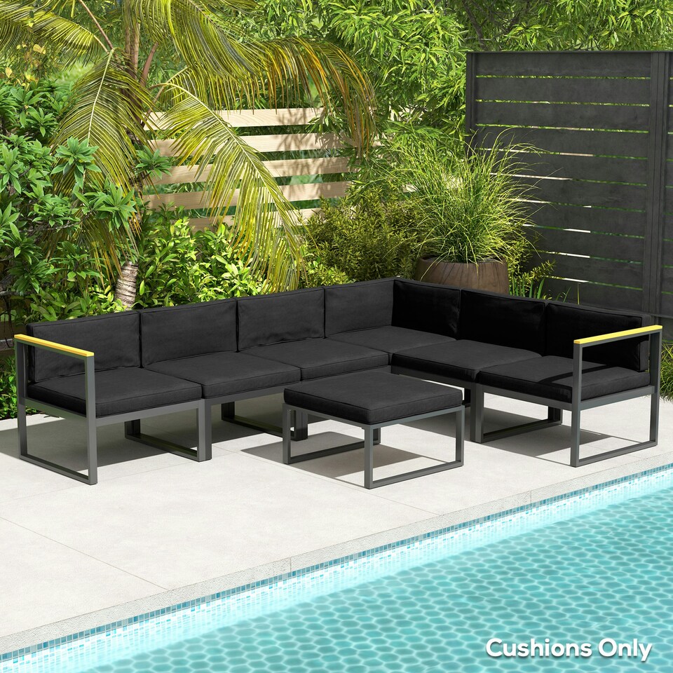 image 1 of Outsunny Replacement Cushions for Outdoor Furniture Garden Seat Cushion Pad