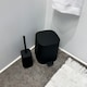 image 2 of BESLAGSBODEN Black Plastic Freestanding Square Toilet Brush and Holder