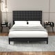image 7 of COSTWAY Modern Nightstand 2-Tier Bedside Table Black Black
