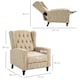 image 7 of HOMCOM Marble Effect Manual Reclining Armchair w/ Footrest Studs Wood Legs Beige