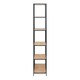 image 3 of Seaford Tall Black Metal Bookcase with 5 Oak Shelves