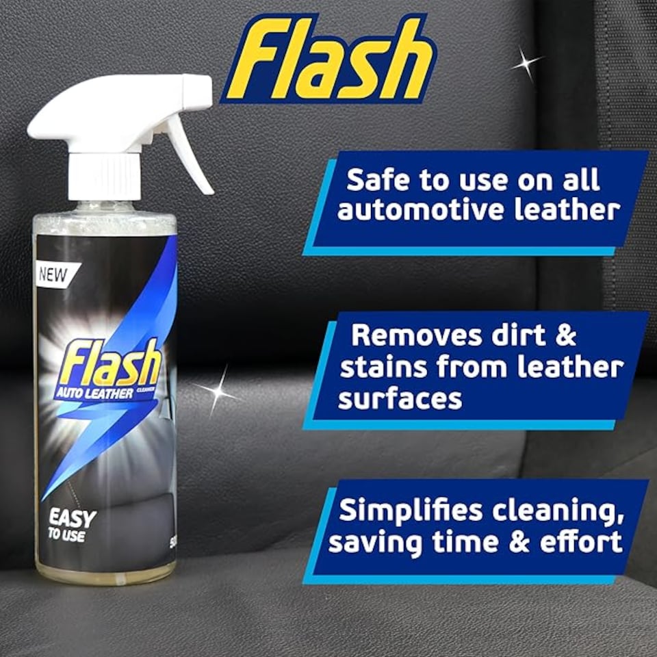 image 1 of Flash Car Care Leather Cleaner 3 x 500ml
