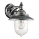 image 1 of Classic Style Outdoor Wall Lamp Lantern in Brushed Black Silver with Clear Shade | Silver