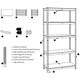 image 3 of Home Vida 5 Tier Garage Shelf Heavy Duty Boltless Shelving Storage Unit, Black
