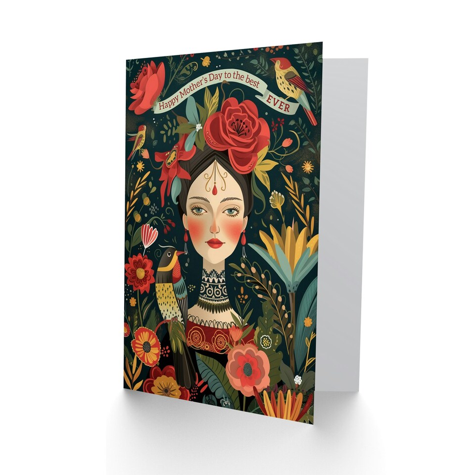 image 1 of Mothers Day Card Best Ever Nature Exotic Flowers Mum Card