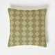 image 1 of Homescapes Lima Handwoven Textured Green Cushion - 45 x 45 cm Green
